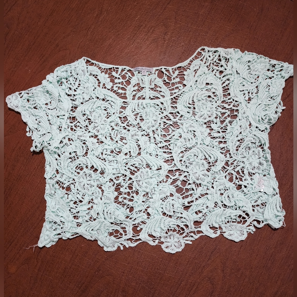 Charlotte Russe Mint Lace Crop Top